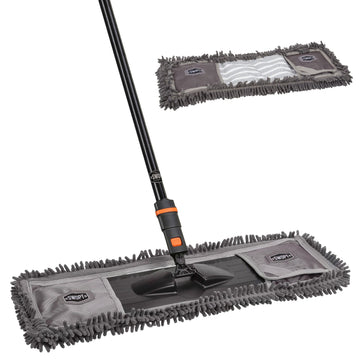 24 in. Microfiber Dust Mop Head with 24 in. Microfiber Dust Mop Head Refill and 60 in. Steel Handle Combo